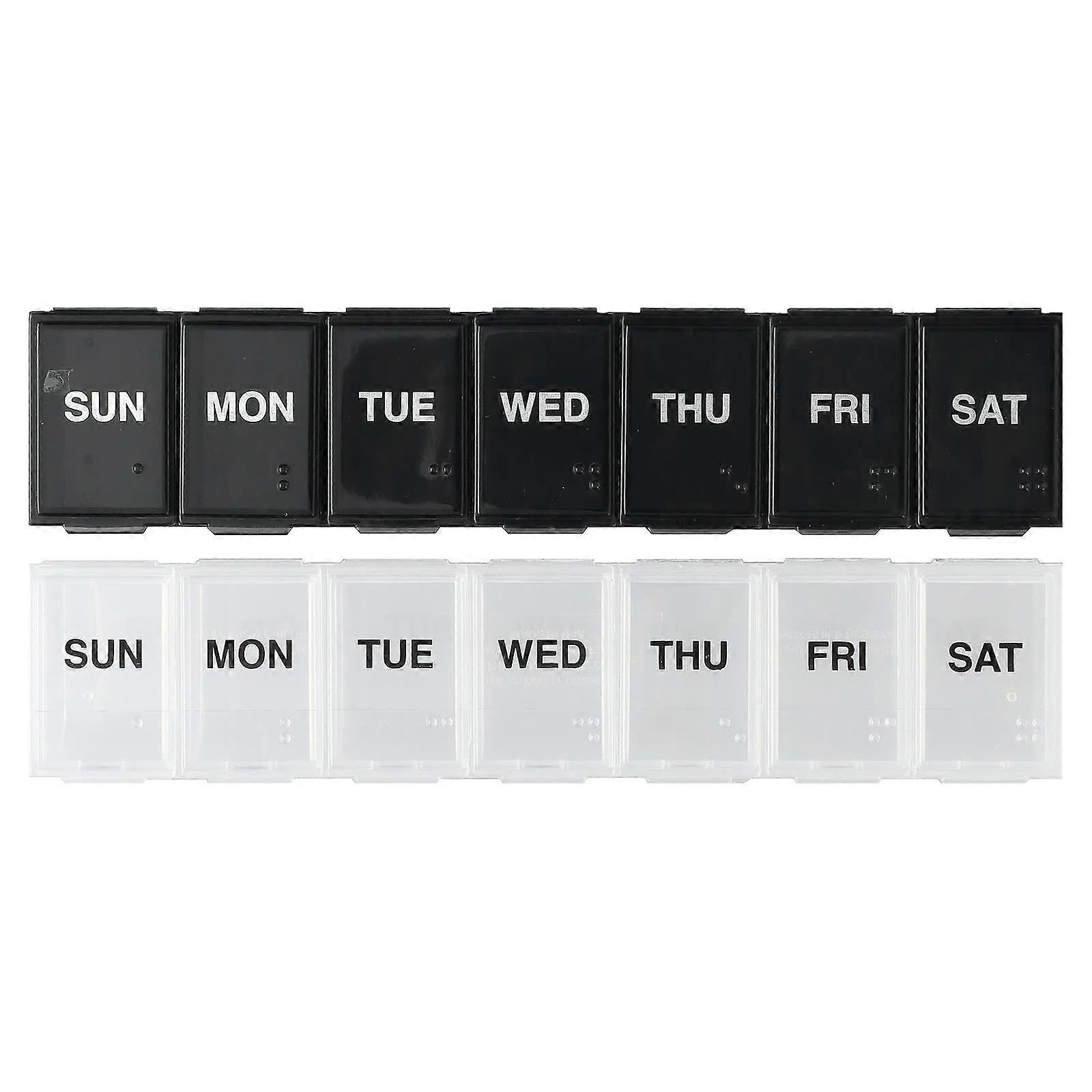 Weekly with Rounded Base, Pill Organizer, Large, 2 Count