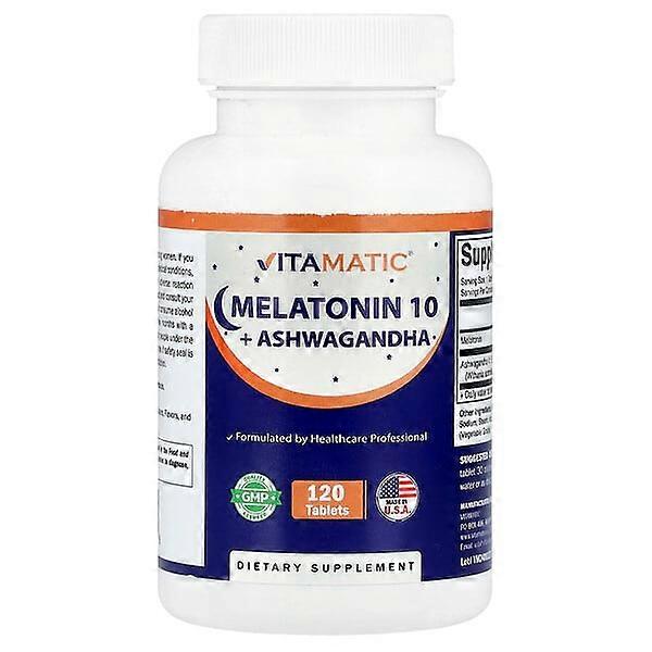 Vitamatic, Melatonin 10 + Ashwagandha,  120 Tablets