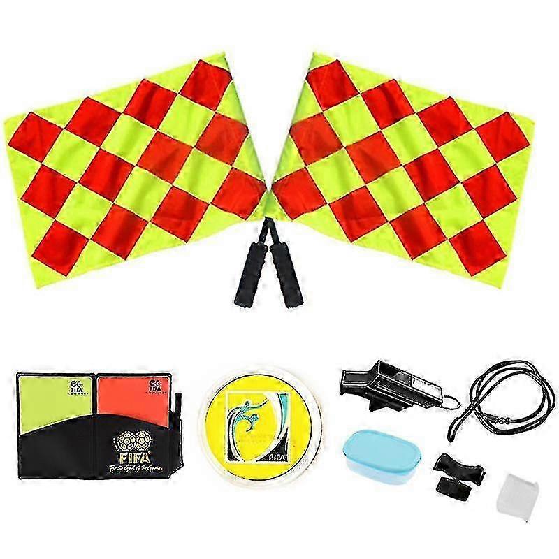 Soccer Referee Kit, Referee Wallet Notebook with Red Yellow and Metal Referee for Football Soccer, 1 Pack