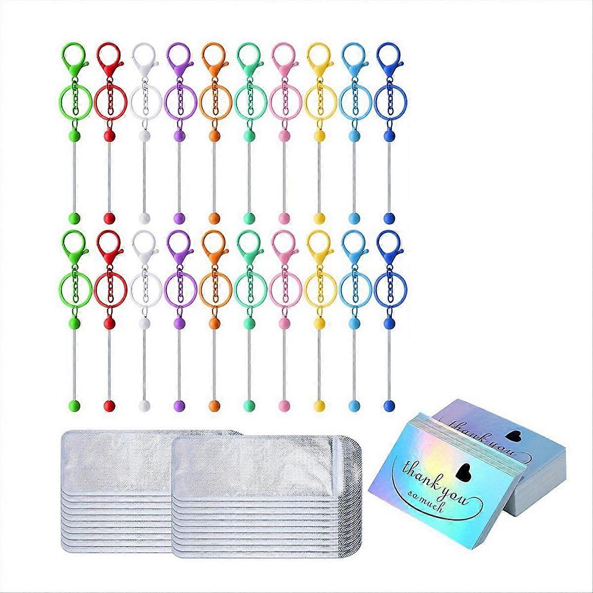 Beaded Keychain Lobster Claw Clasp Beaded Chain Keyring DIY Key Chain