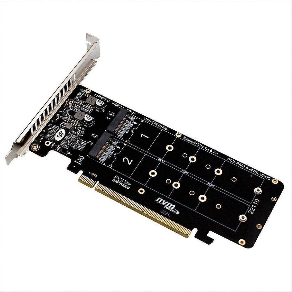 PCIE X16 to M.2 M-Key NVMEx4 SSD 2U Server Riser Card Double-Sided