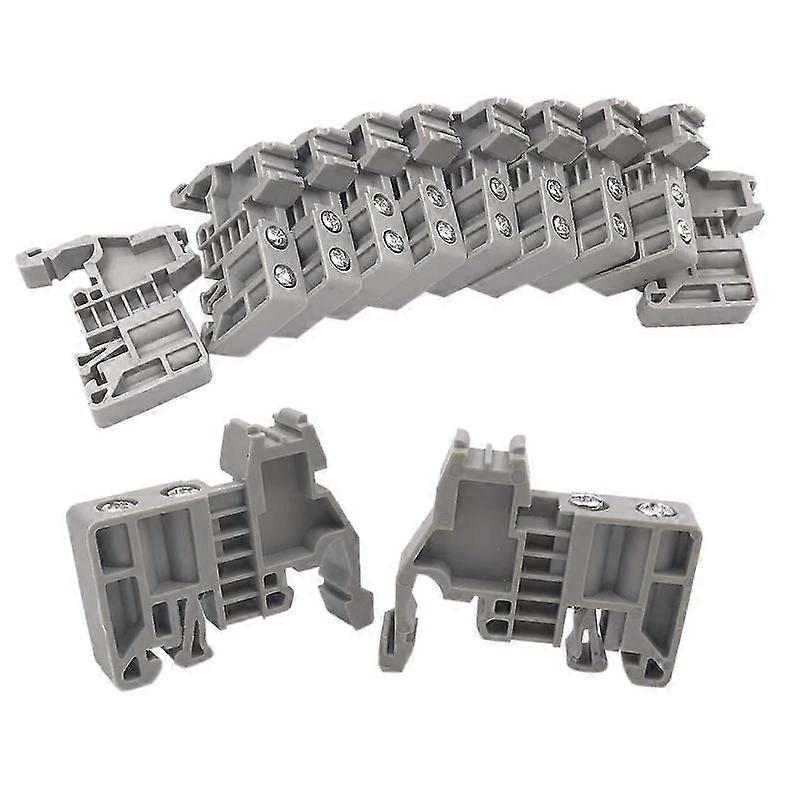 E/ Din Rail Terminal Blocks End Stopper Bracket Grey,Terminal Block Connector(Pack Of 100)