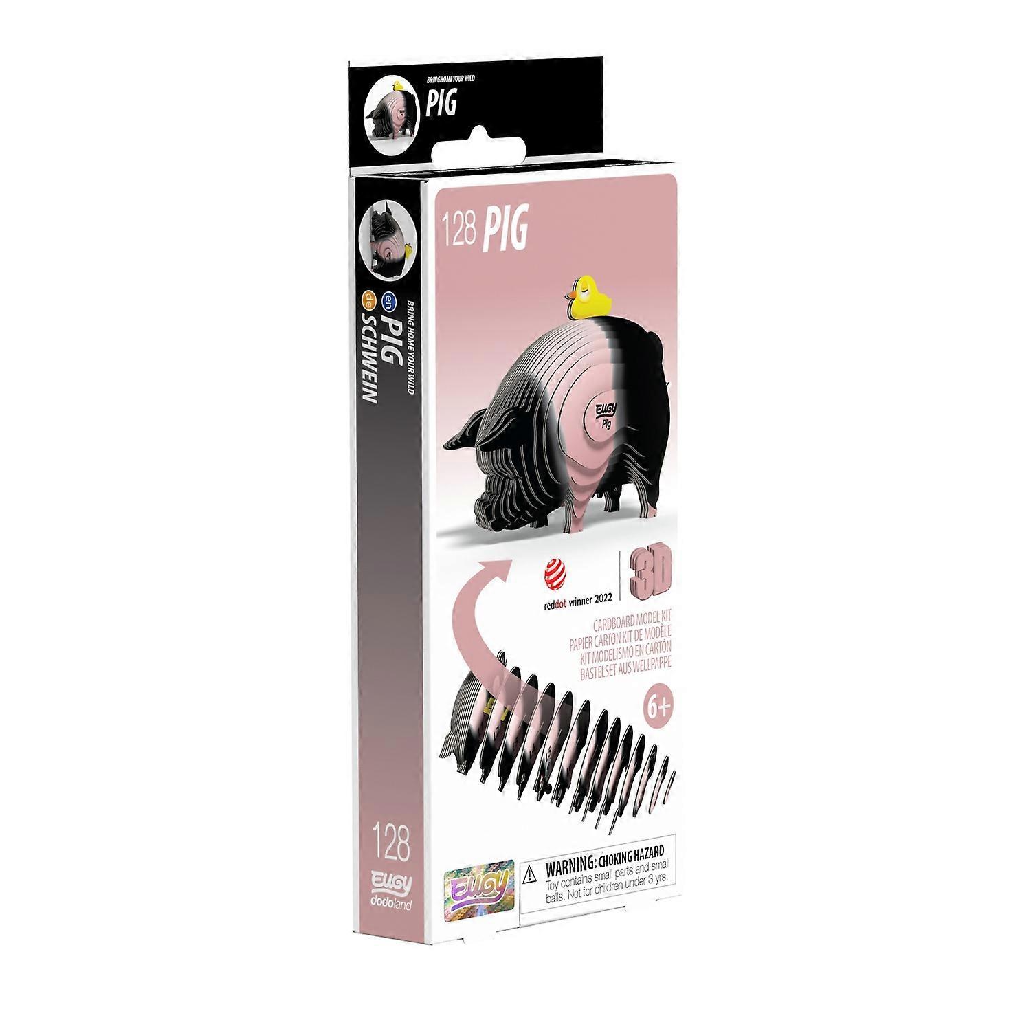 3D Cardboard Model Kit - Pig Design, Easy Assembly, Fun Activity