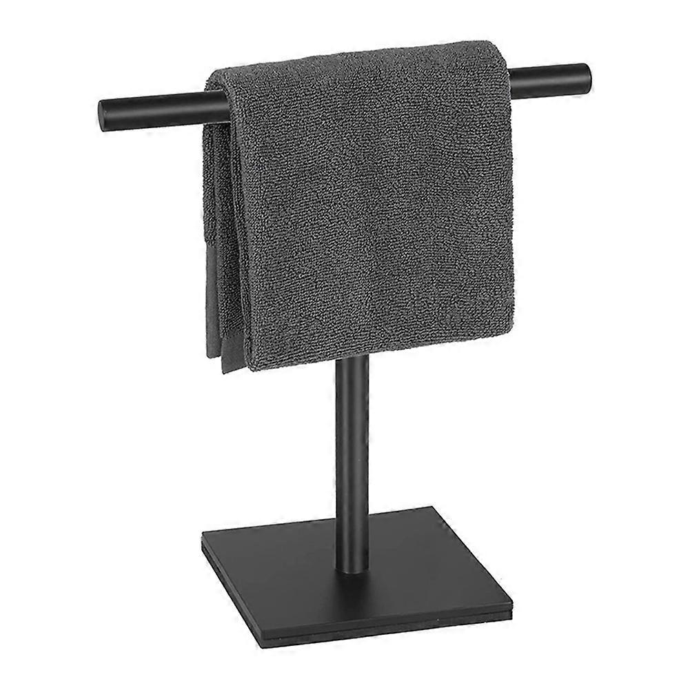 Hand Towel Holder Stand for Bathroom Vanity -Black