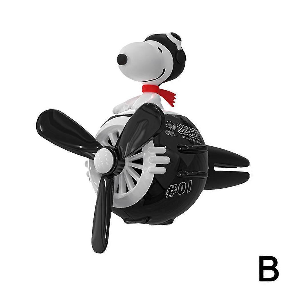 White Snoopy Car Aromatherapy Ornament with Rotating Propeller Plastic Air Freshener for Fresh Scent