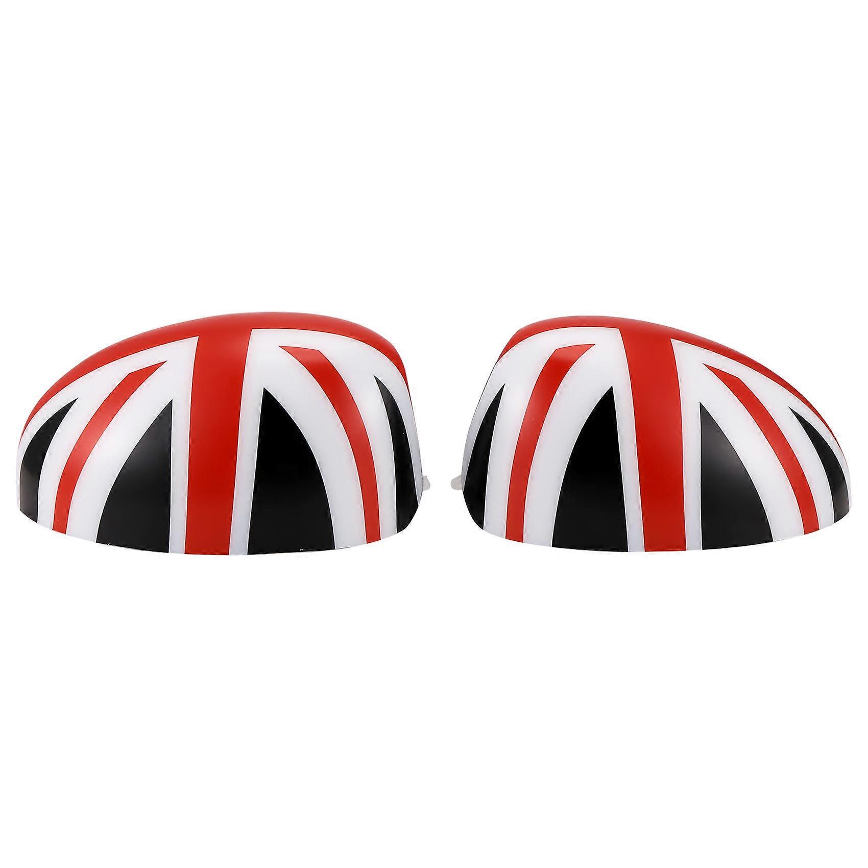 For Mini RHD Rearview Mirror Reversing Mirror Cover Red Flag