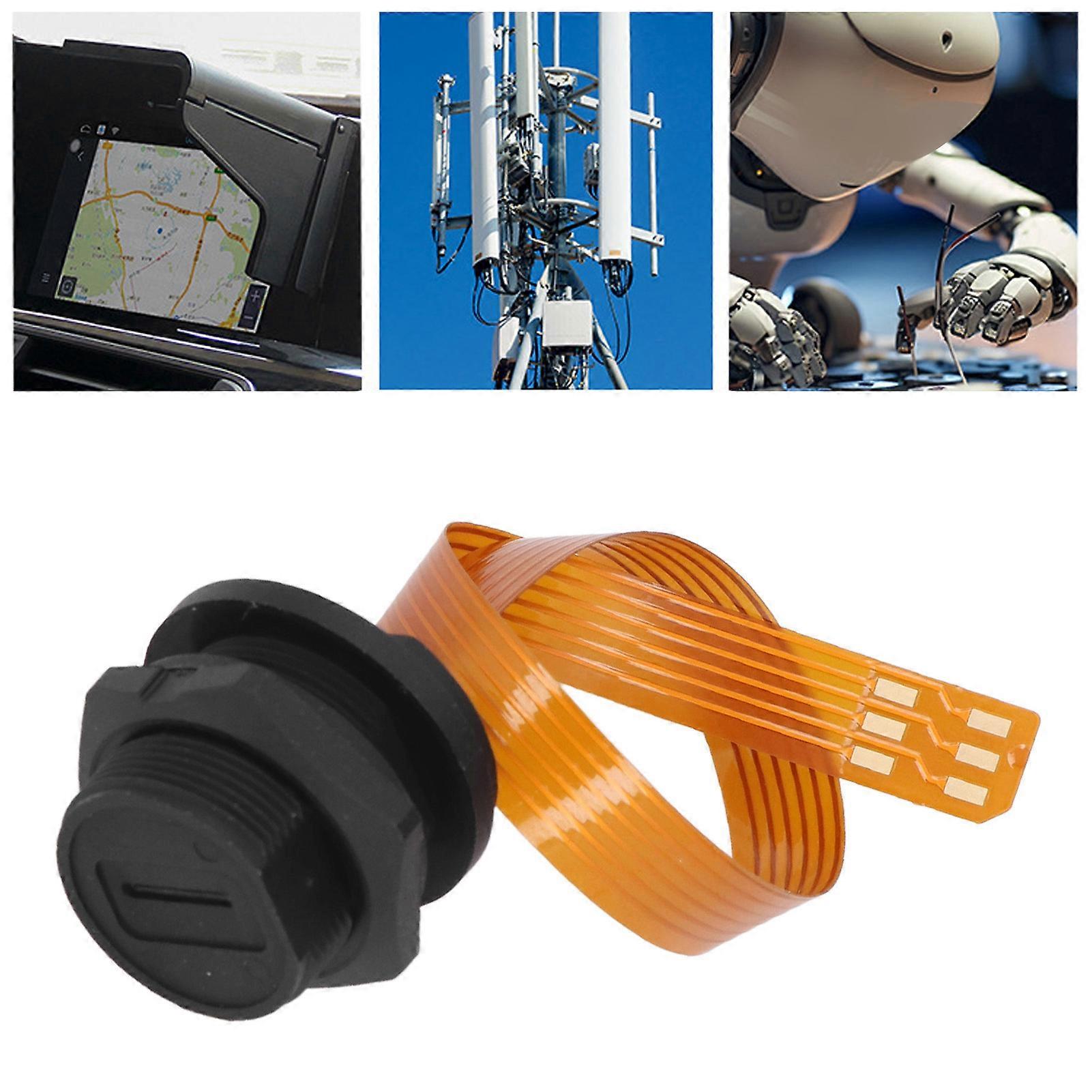 SIM Socket Flexible Cable 20cm IP68 Water Proof Threaded Panel Mount SIM Card Female Socket to Male Extension Cable 