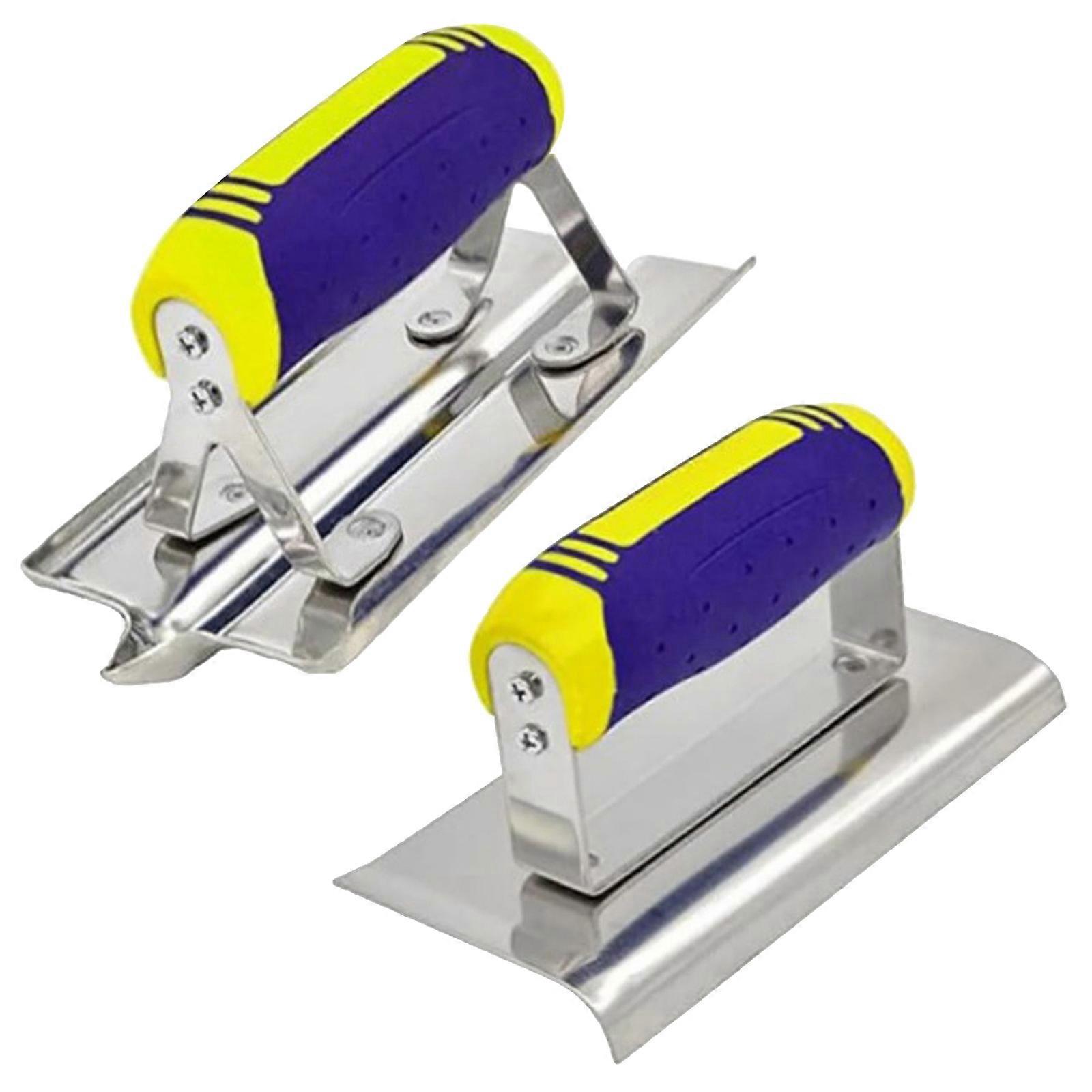 Concrete Hand Edger and Groover Set Comfortable Grip for Precise Finishing Multicolor