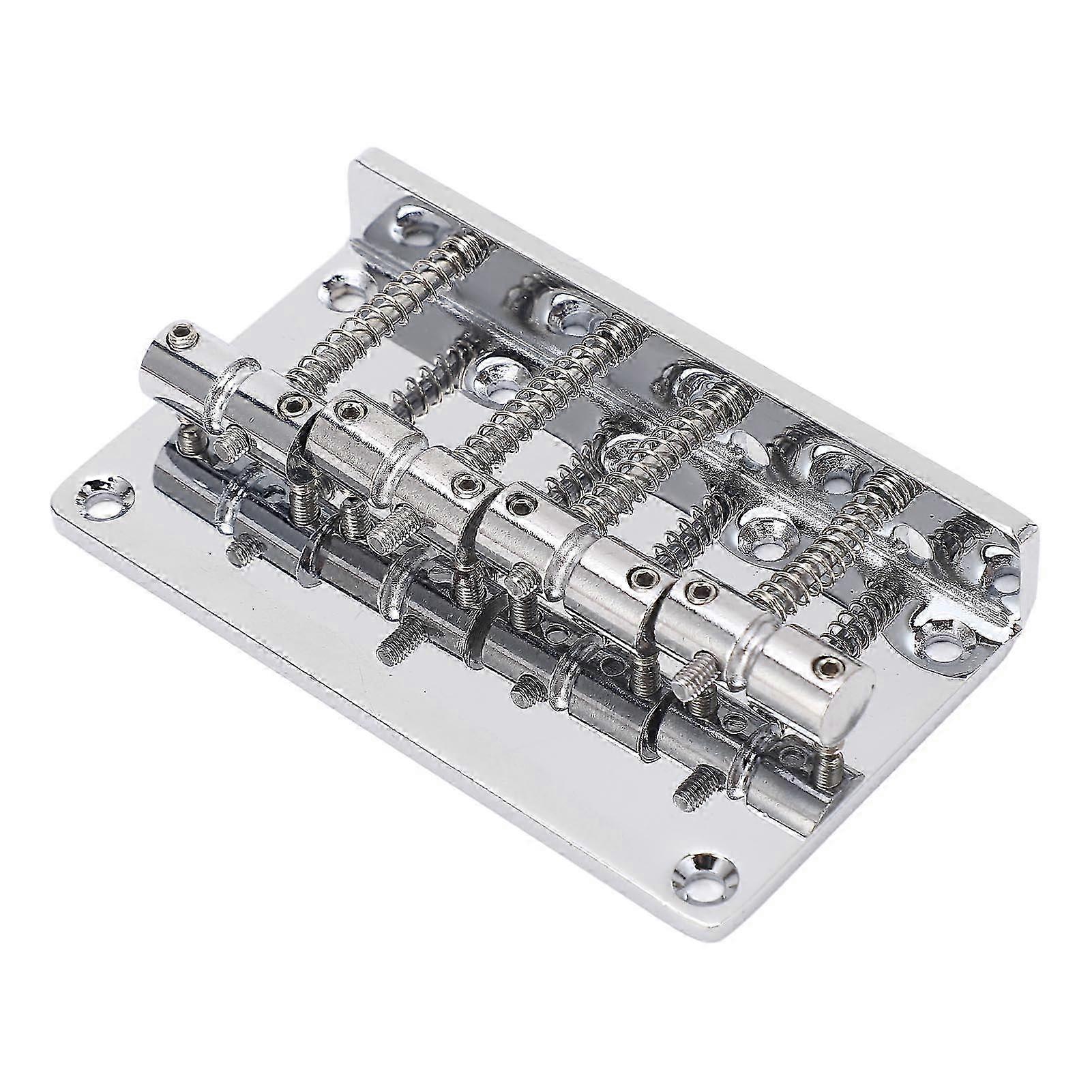 Vintage Style Fixed Bridge for 4 String Bass Guitar - 86MM Metal Construction with Saddle