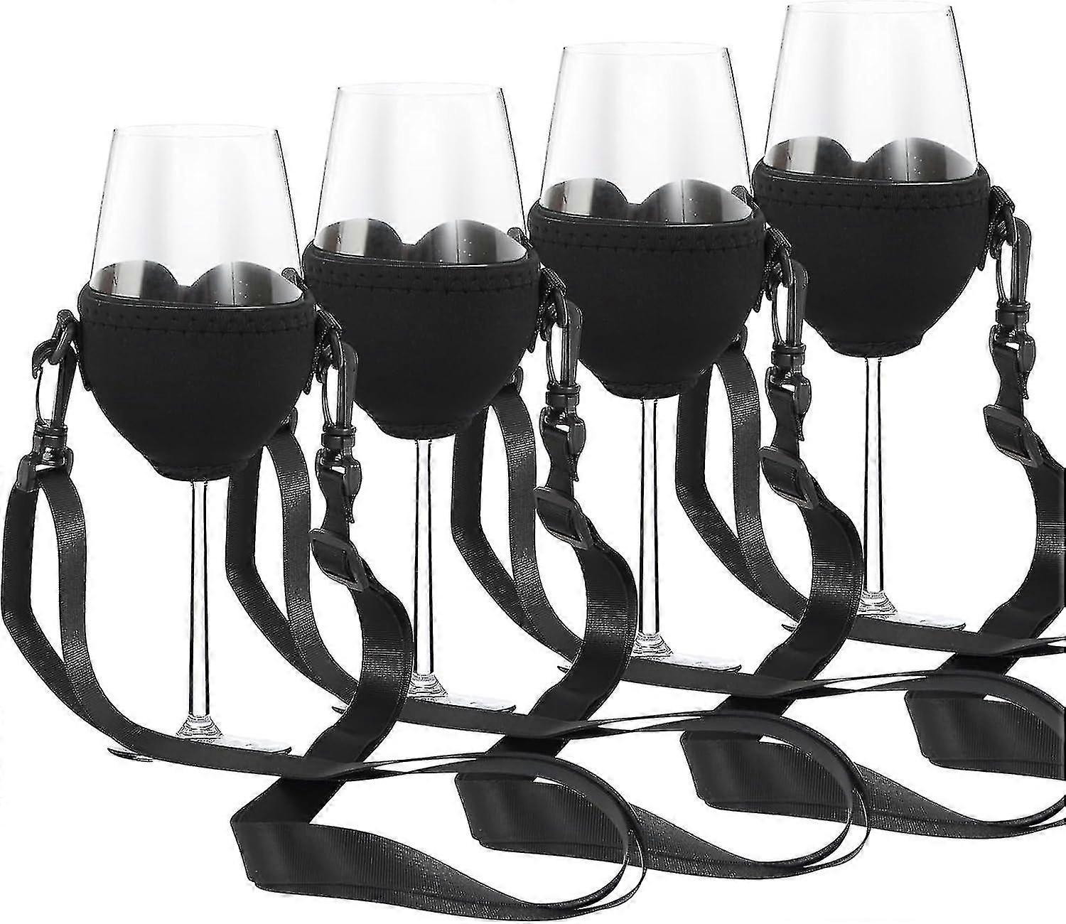 4-Pack Wall-Mounted Wine Glass Holder for Kitchen or Bar
