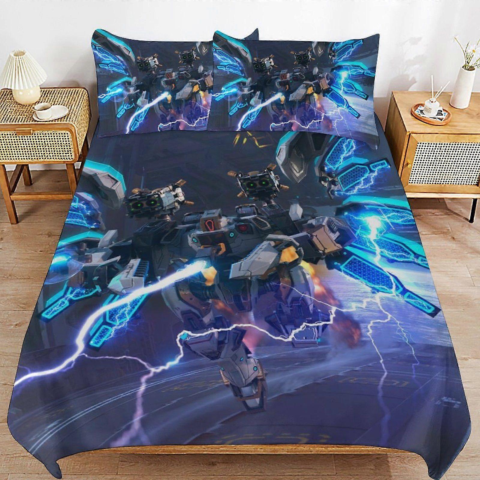 d250 War of the Robots Cozy Comfort Clean Structure Smooth Zipper Feel Duvet Cover Sets for Home Sleep Setup b250