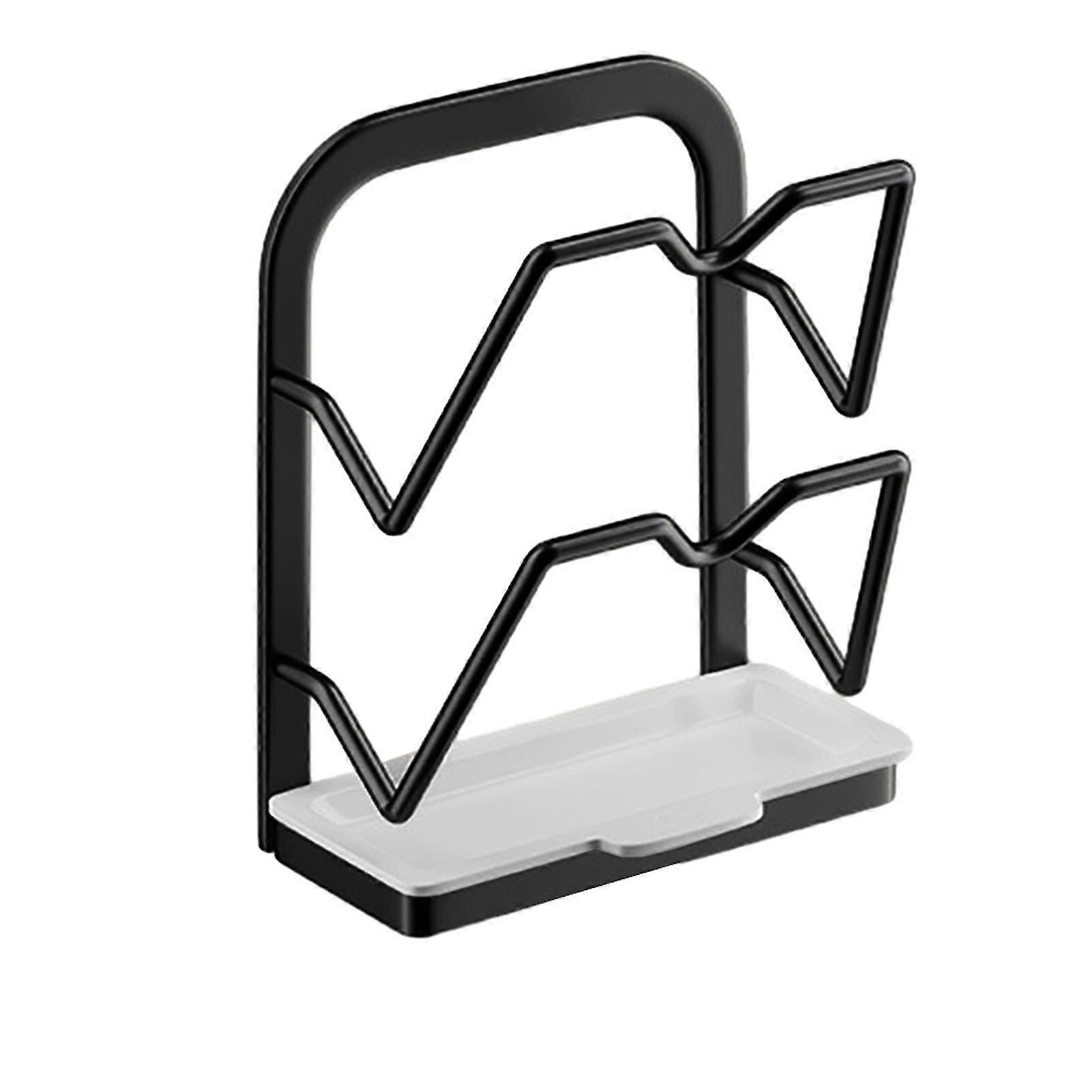 2/3 Tier Pot Lid Shelf with 3 Hooks Household Durable Lid Organiser Rack for Home Kitchen