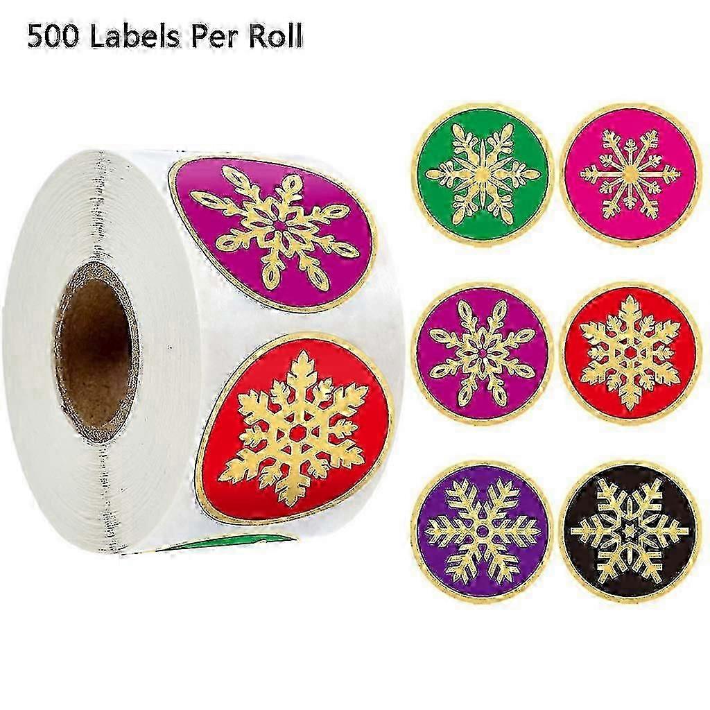 For 500pcs Round Gold Foil Merry Christmas Stickers Seal Labels For Thank You Cards Envelope Gift Package Scrapbooking Decor