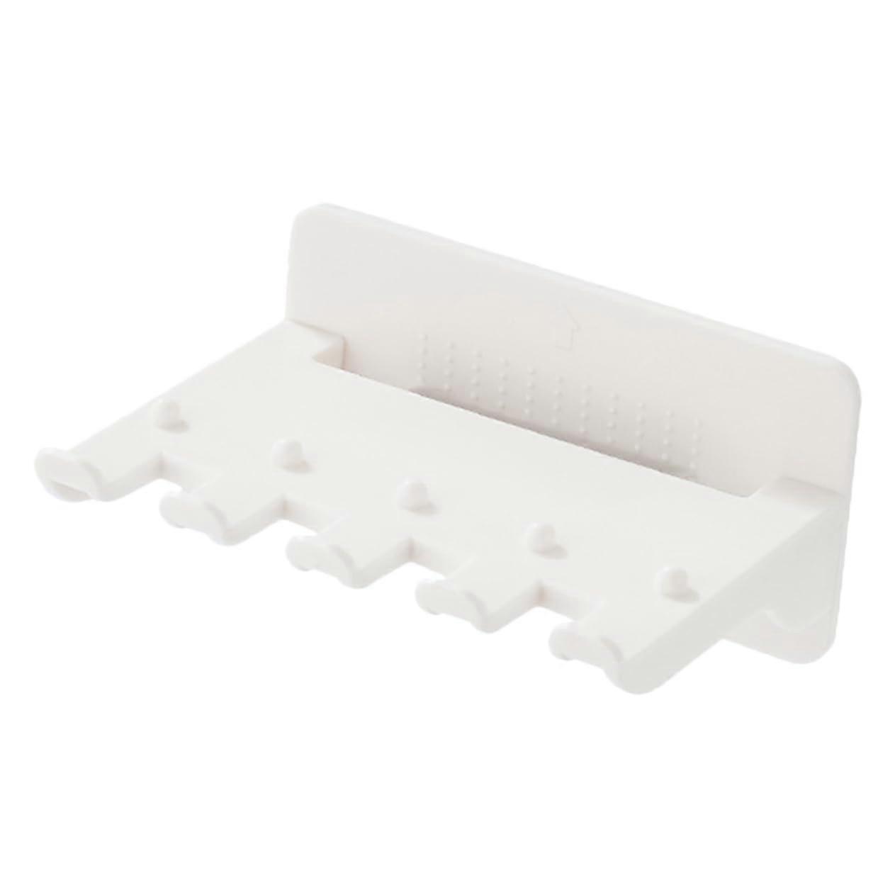Nail WallMounted Storage Rack Toothbrush Holder With Adhesive Backing, White Bathroom Holder
