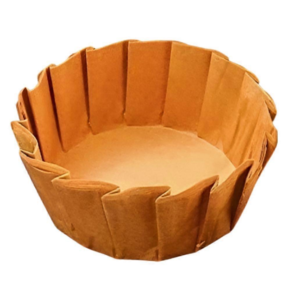 Round Air Fryer Cake Paper Liners, 100 Pcs Non-Stick Baking Paper for Basque Cake Brown