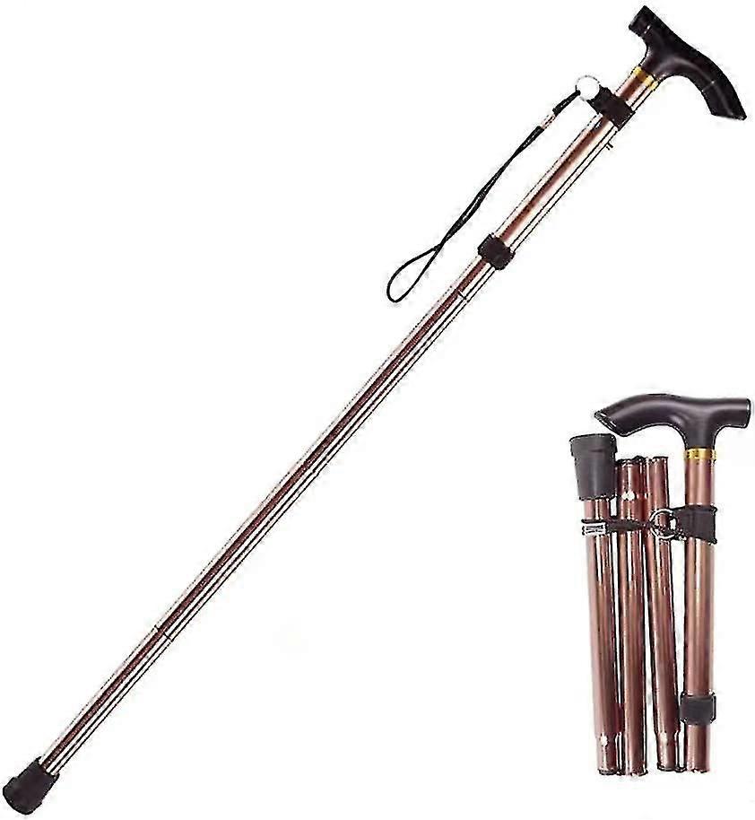 Folding Cane, Adjustable, Lightweight Aluminum Offset Cane Collapsible Cane, Very Suitable