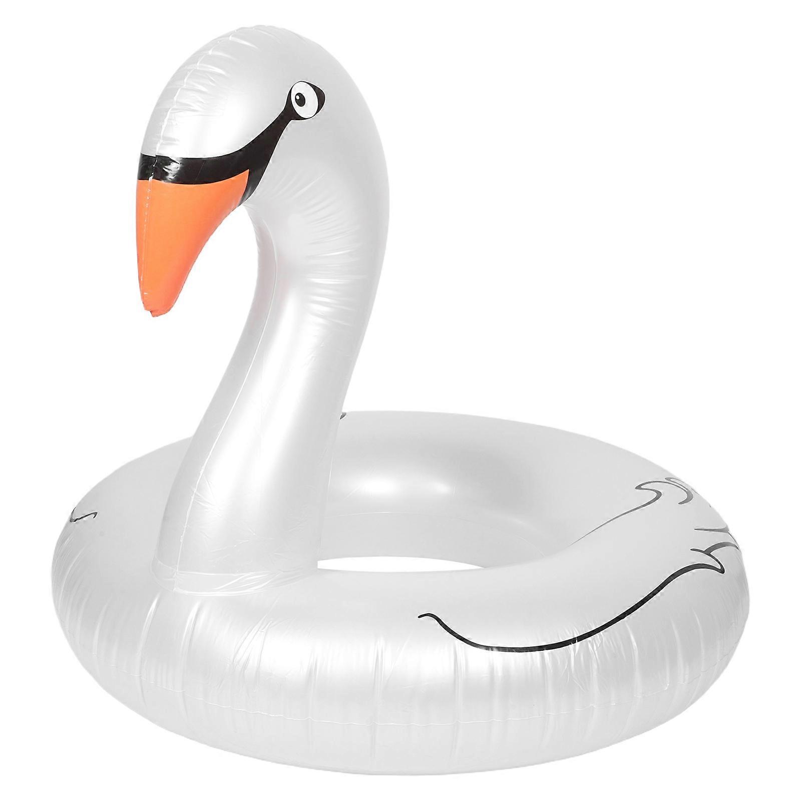 Inflatable White Goose Swim Ring for Adults Durable Pool Float