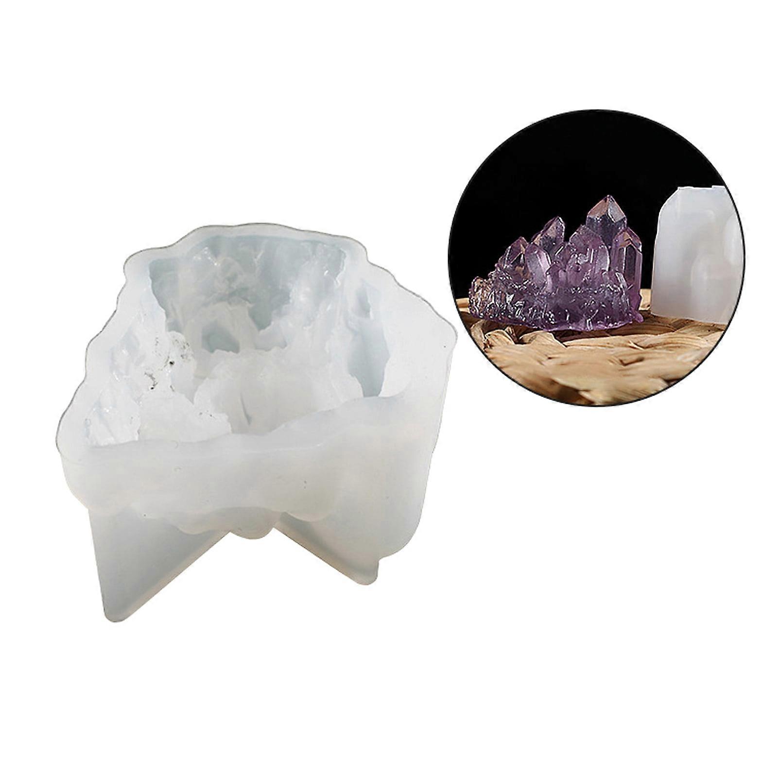 Ayyufe Silicone Mold DIY Crafts Irregular Shape Creative Faux Crystal Cluster Stone Shape Ice Pillar Epoxy Resin Mold