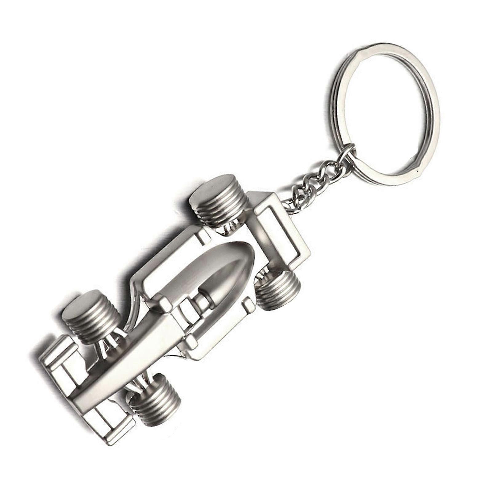 Scratch Resistant Lightweight Metal Keychain Racing Car Mdoel Design Key Organiser Portable Key Holder For Daily Use  Silver