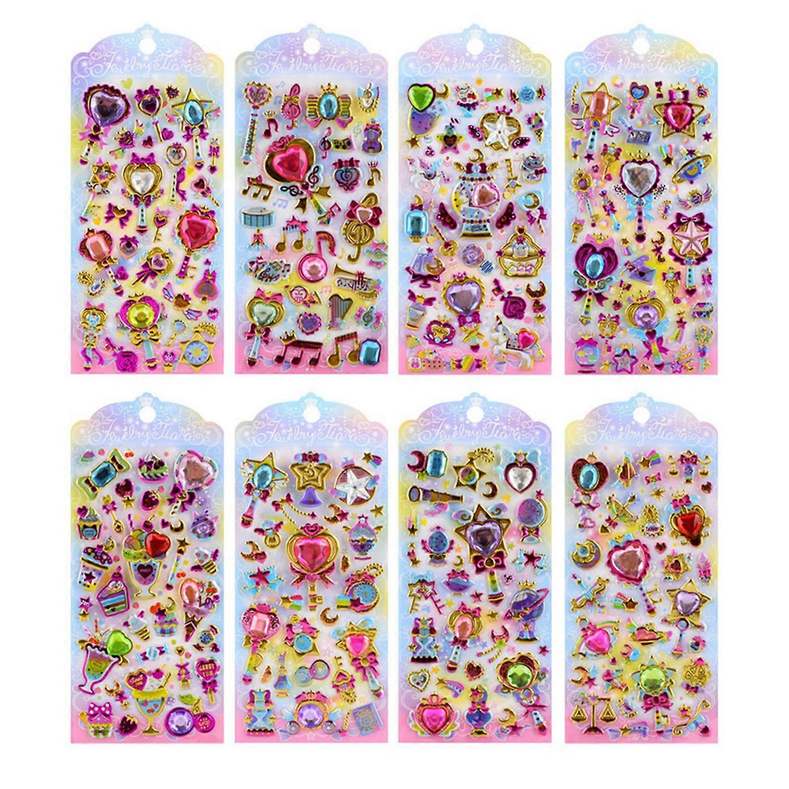 Cute 3D Sticker Cartoon Sticker Tiny Handcraft Sticker Reusable Tiny Patches for Water Bottle, Notebook, Scrapbooking Multicolor