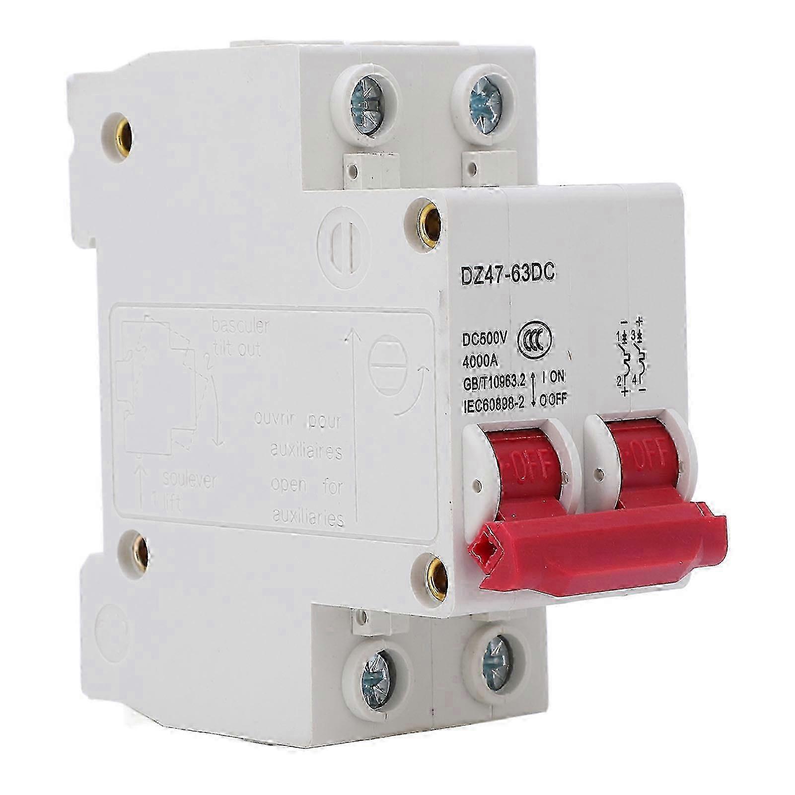 DC 500V Photovoltaic Circuit Breaker 2P Air Switch for Overload Short Circuit Protection 40A