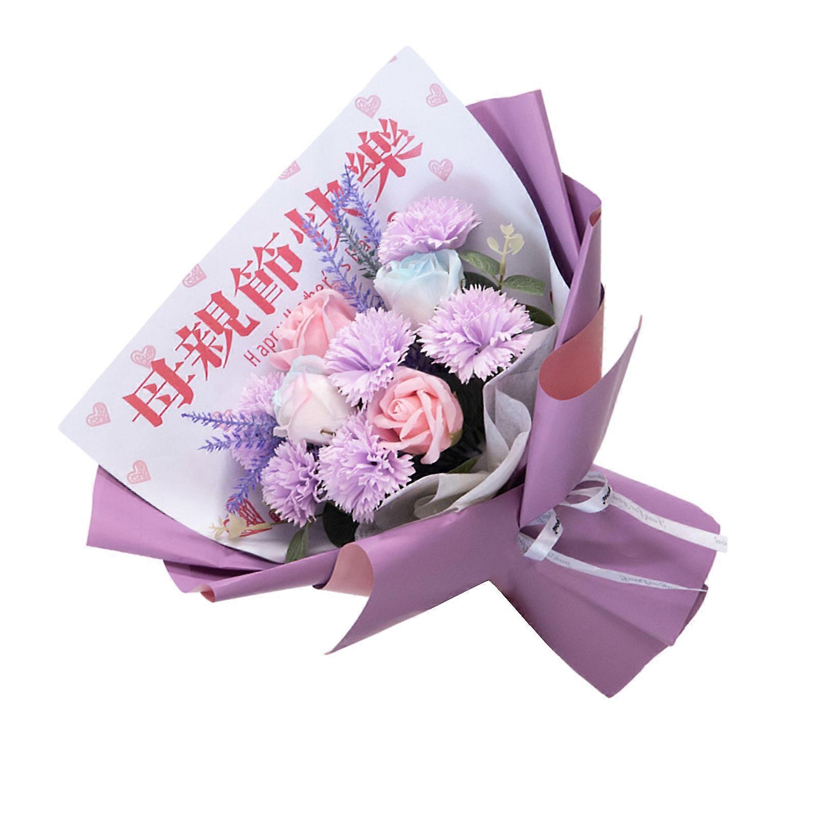 Artificial Carnations Flowers Bouquets for Christmas, Mother Day, Artificial Carnations Flowers Soap Petals Bouquets Multicolor