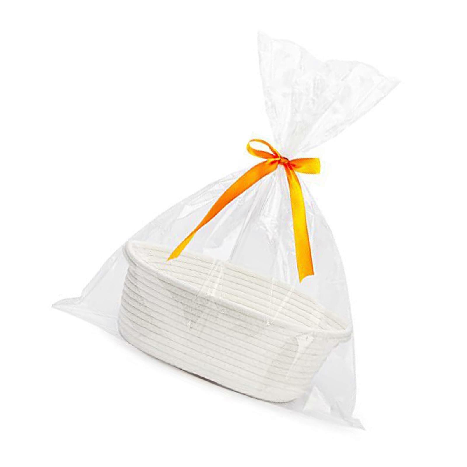 Practical Orange Storage Basket Functional Woven Storage Bin Practical Organizers Bag For Space Saving Solution  White