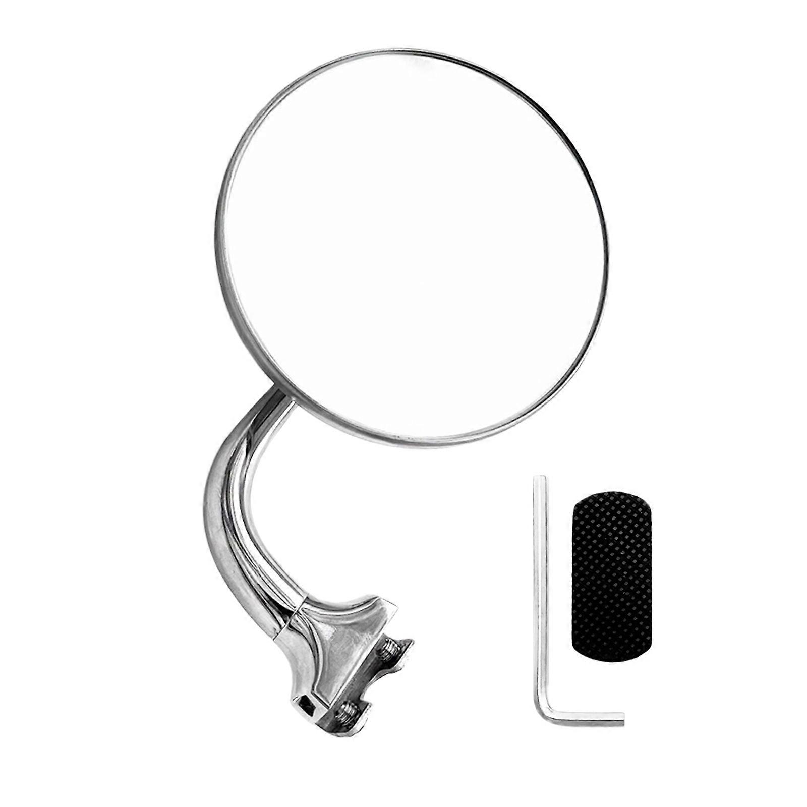 Old School Car Front Mirror Rustproof Stainless Steel Adjustable Mounting Enhancing Visibility For Most Classical Models Multicolor