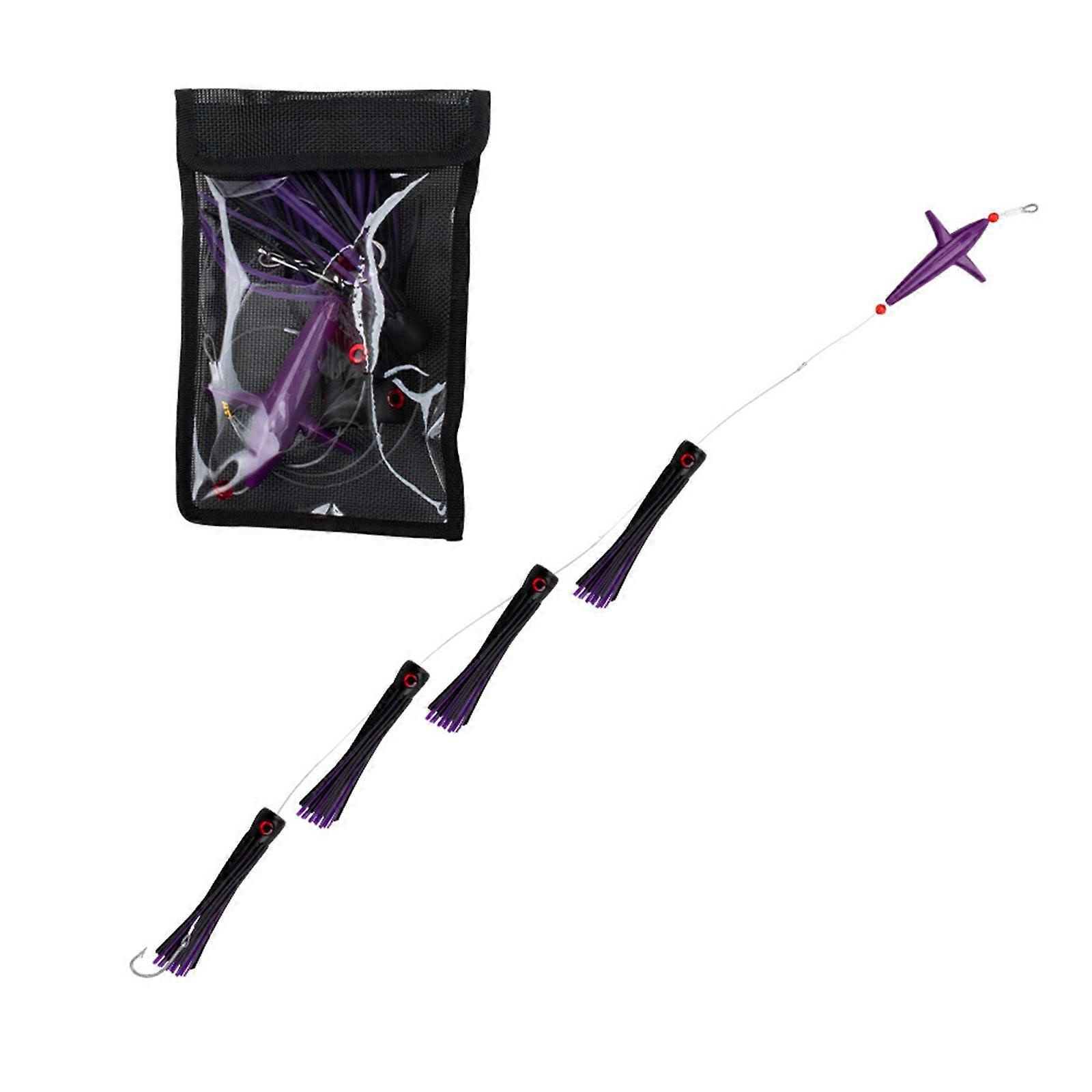 Fishing Baits Lures Teasers Saltwater Trolling Artificial Baits Feather Rig Bird Trolling Lures with Hook Easy to Use Multicolor