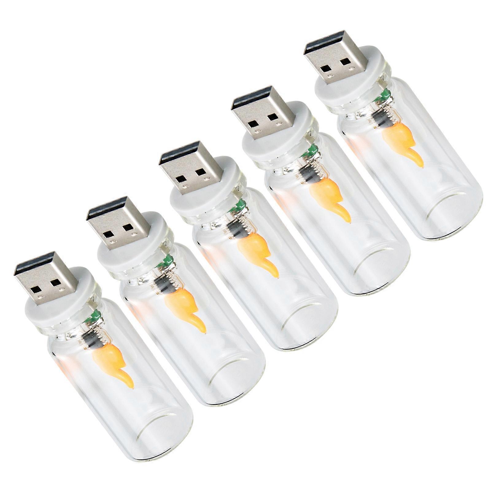 Safe ABS Material Artificial Flickering Flame LED Candle USB Operated Surrounding Lighting For Contemporary Space Multicolor