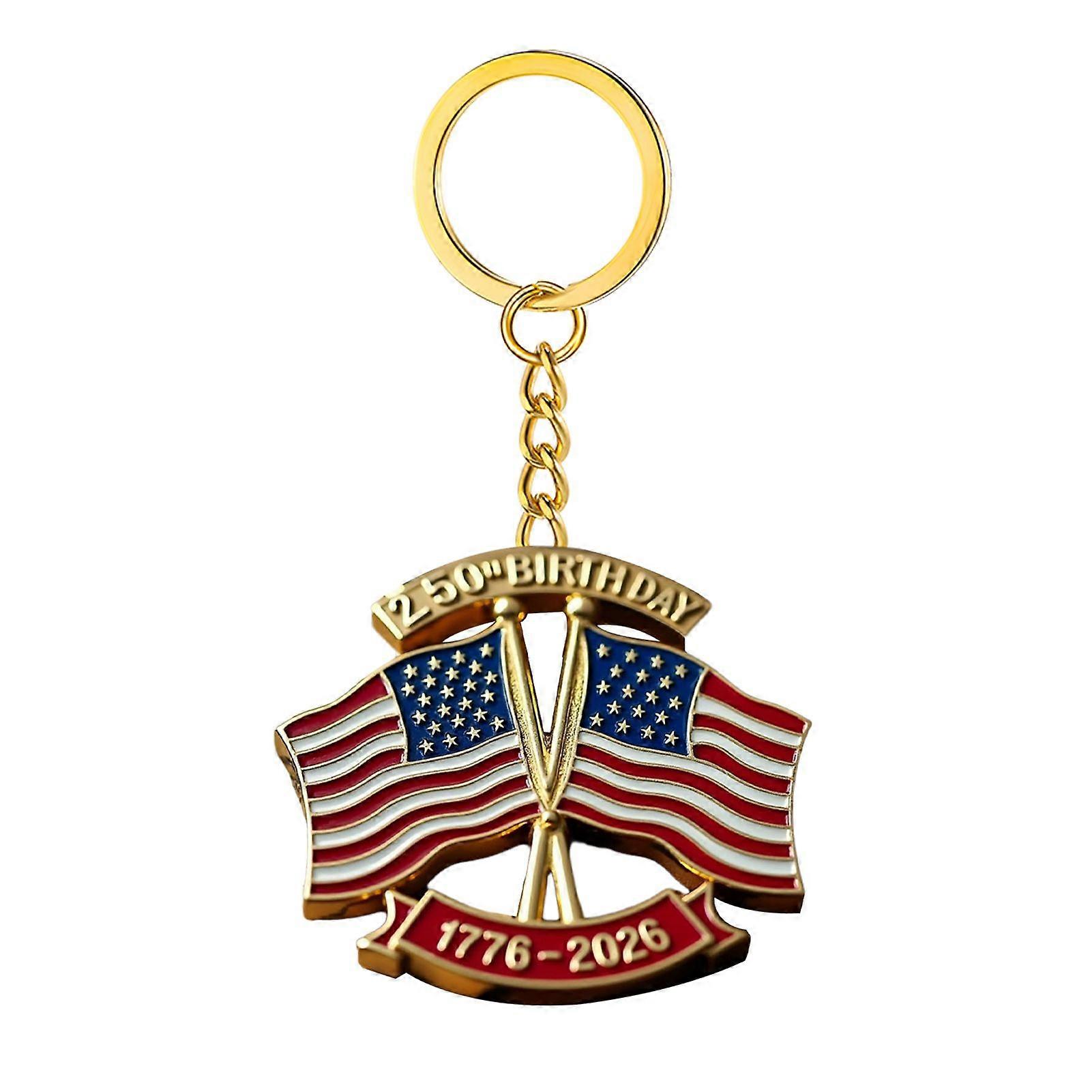 Jikaix Celebrate 250 Years of American Pride Keychain Owl Shape US Flag Pattern 250th Anniversary Keychain Versatile Souvenir