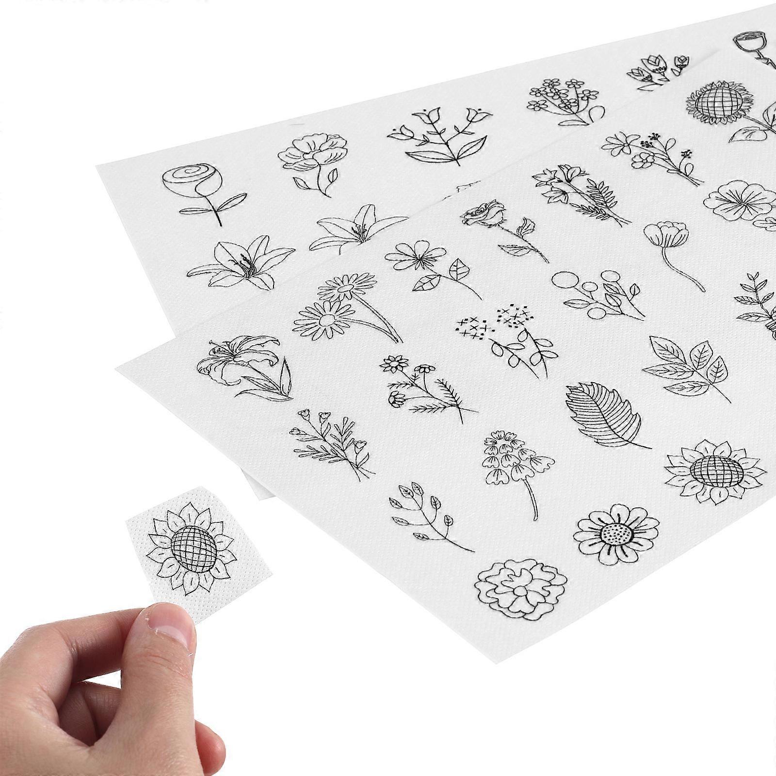 Embroidery Templates 2 Set Suitable For Embroidering Hats And Pants Multi Water-Soluble Material For Easy Application