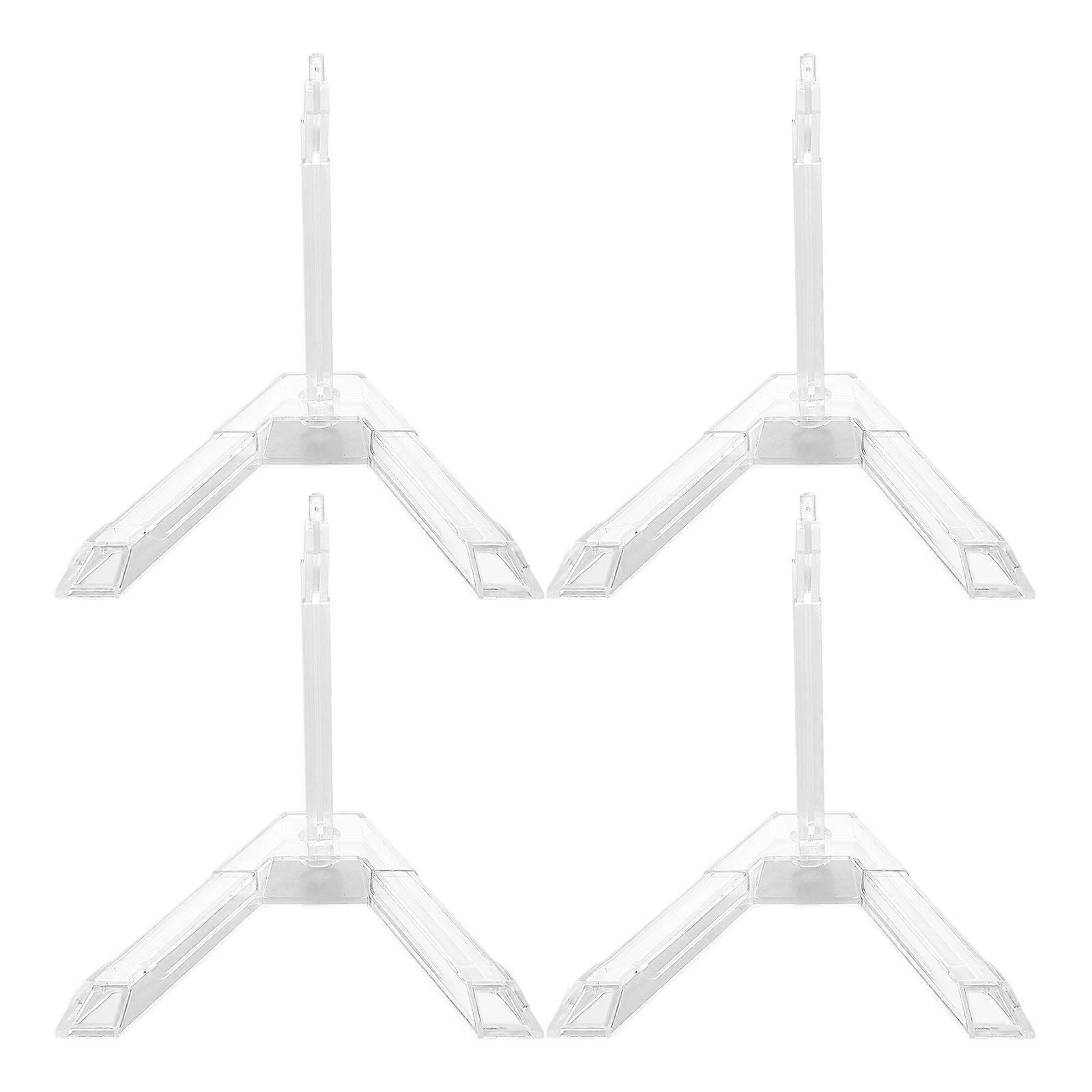 Model Stand Clear Action Figure Display Stand for Home 4Pcs Plastic Holder