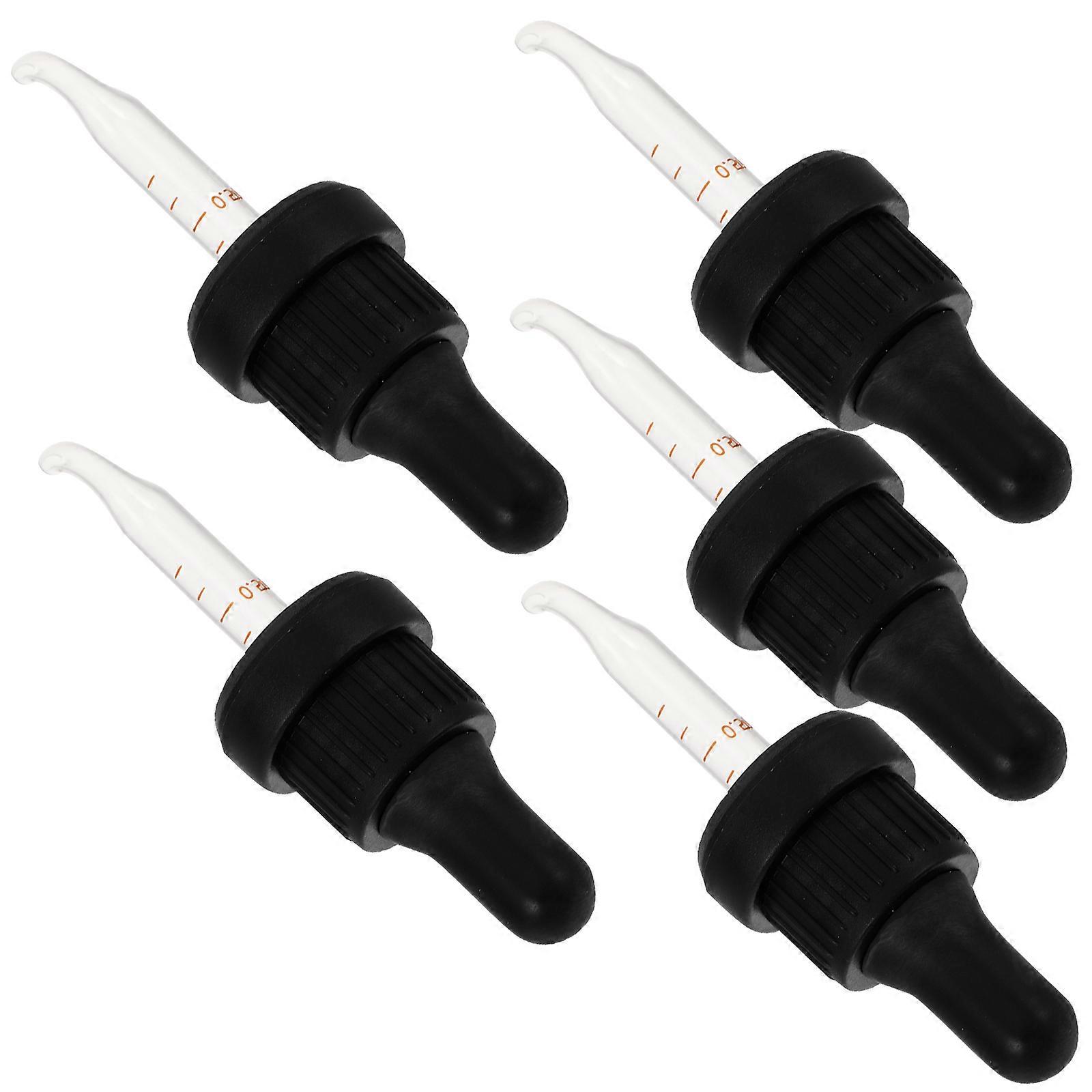 Plastic Dropper Cap for Essential Oil Bottles Multi Material 5Pcs