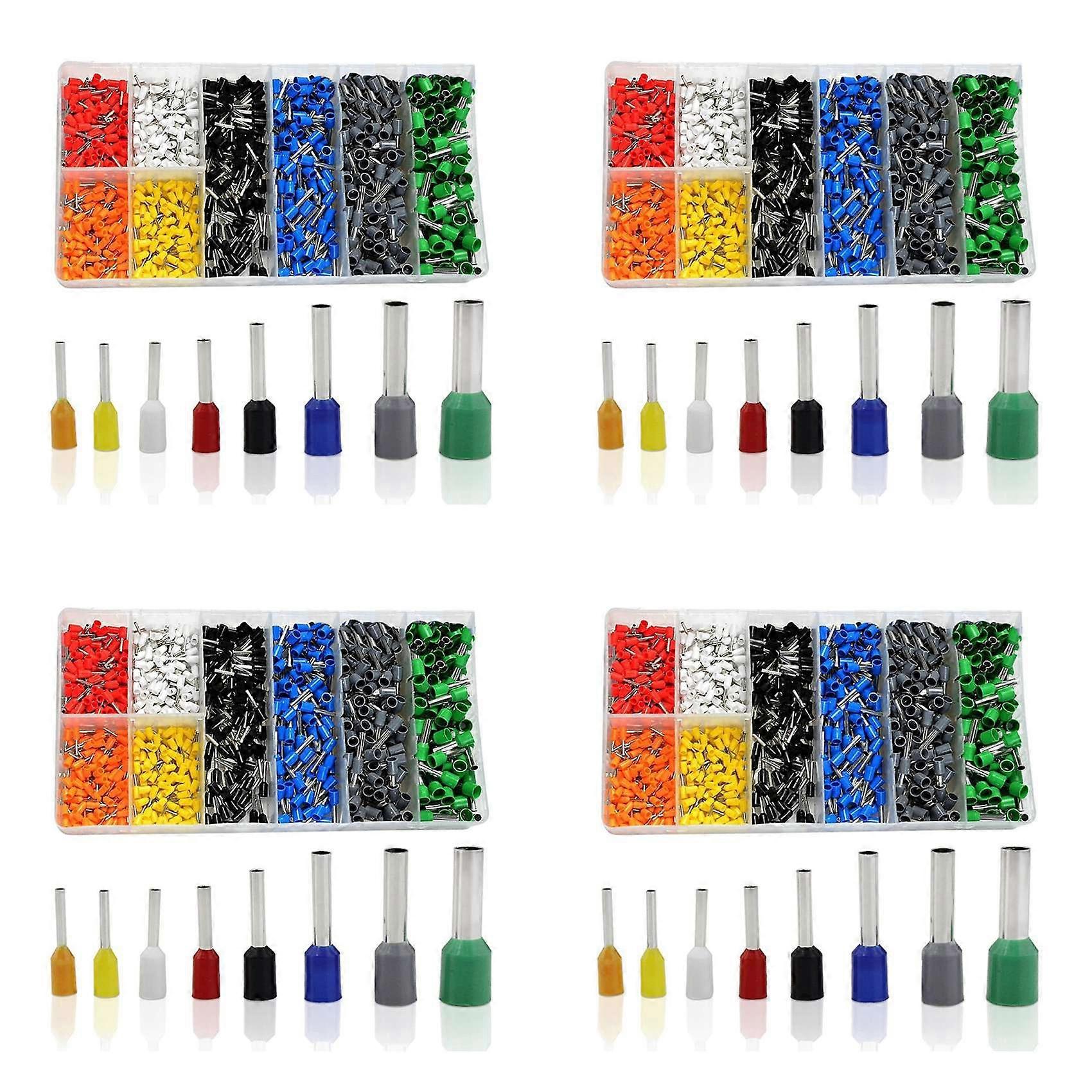 3200 PCS Ferrules Kit, Wire Ferrules Crimp Connector, Insulated Cord Pin End Terminal AWG 22-10 Kit ,with Case