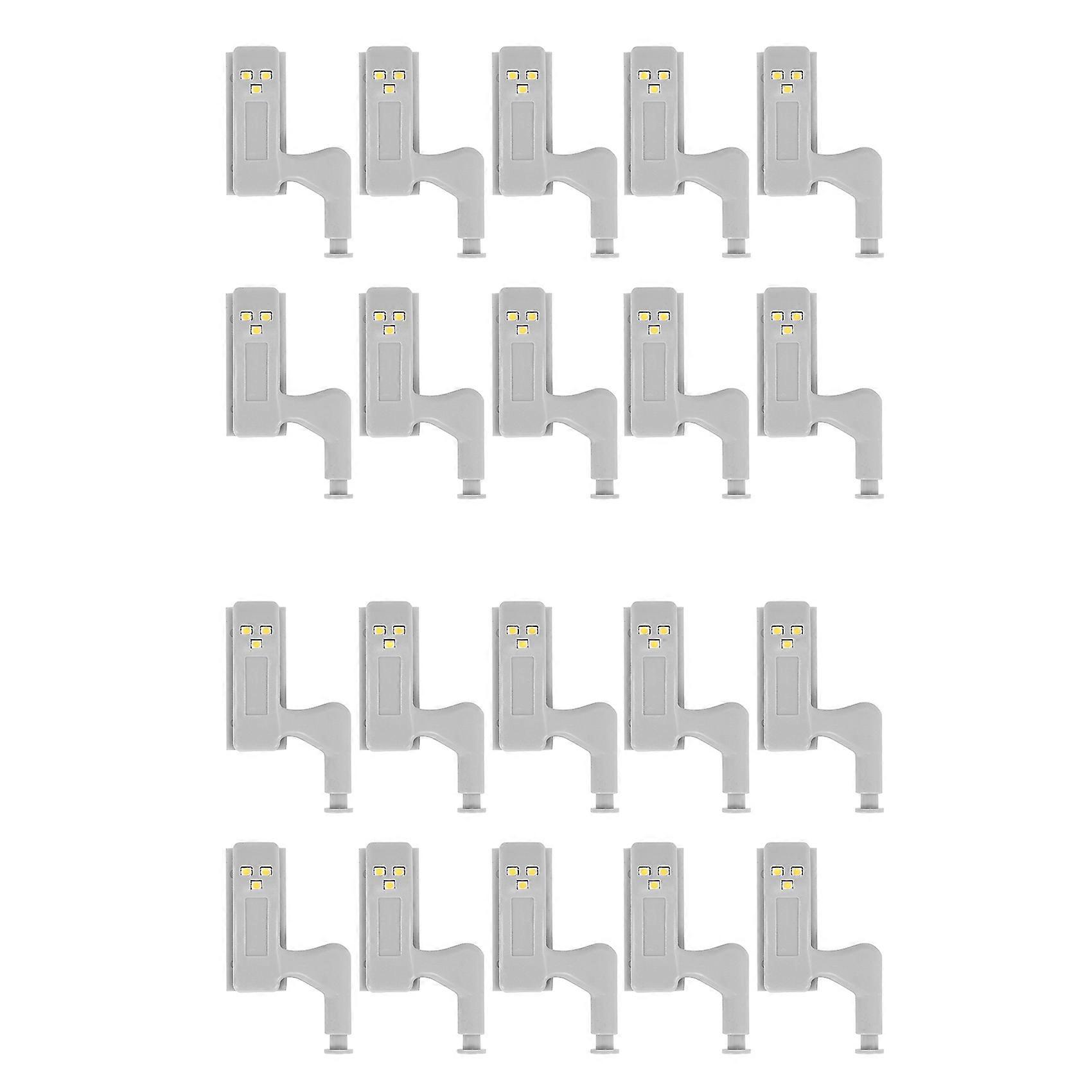 20Pcs Cabinet Cupboard Wardrobe LED Hinge Light Smart Sensor Lamp Warm White