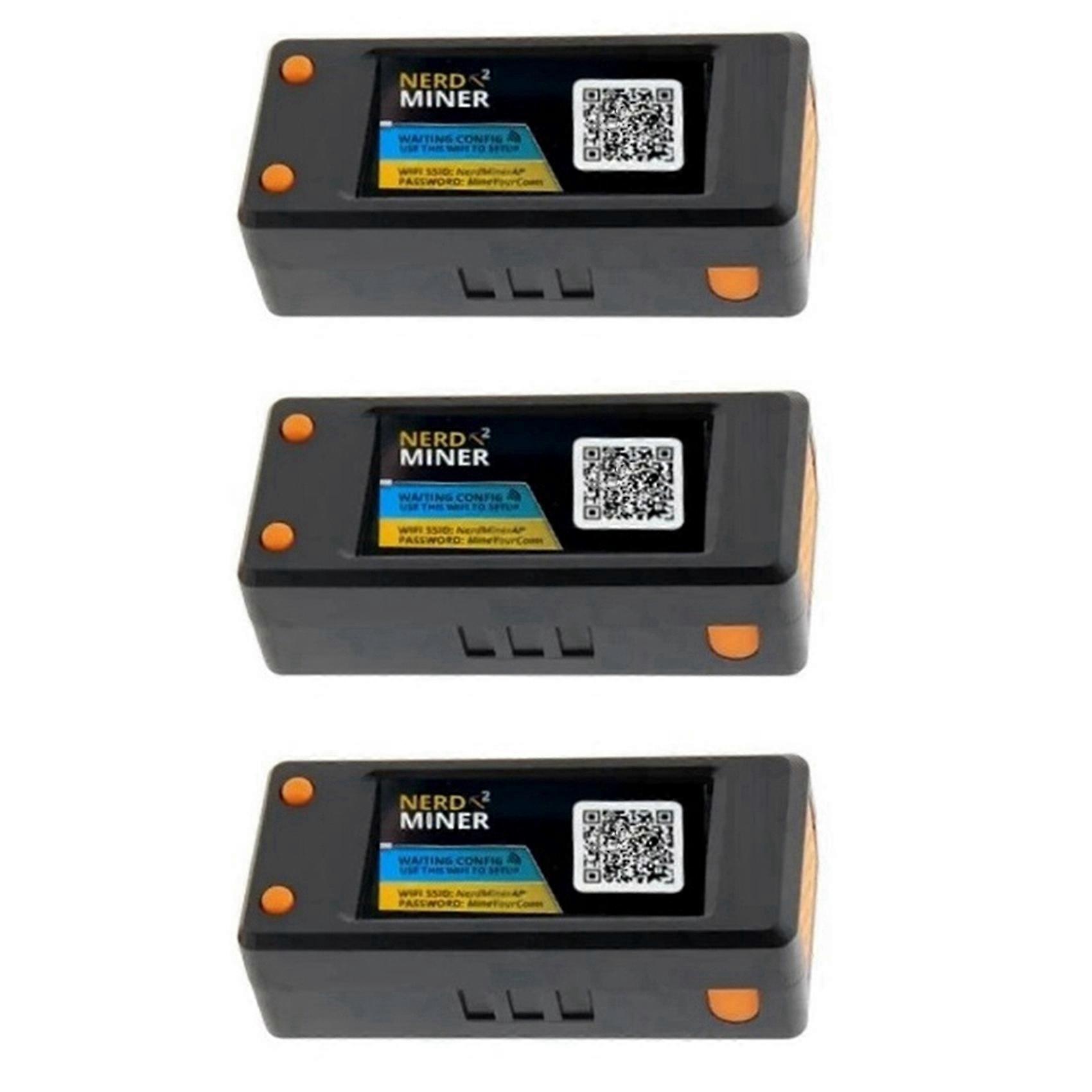 3X Bitcoin Nerd Miner V2.0 T-Display-S3 BTC Crypto Solo Lottery Nerdminer Miner LCD Display 78KH/S with Shell