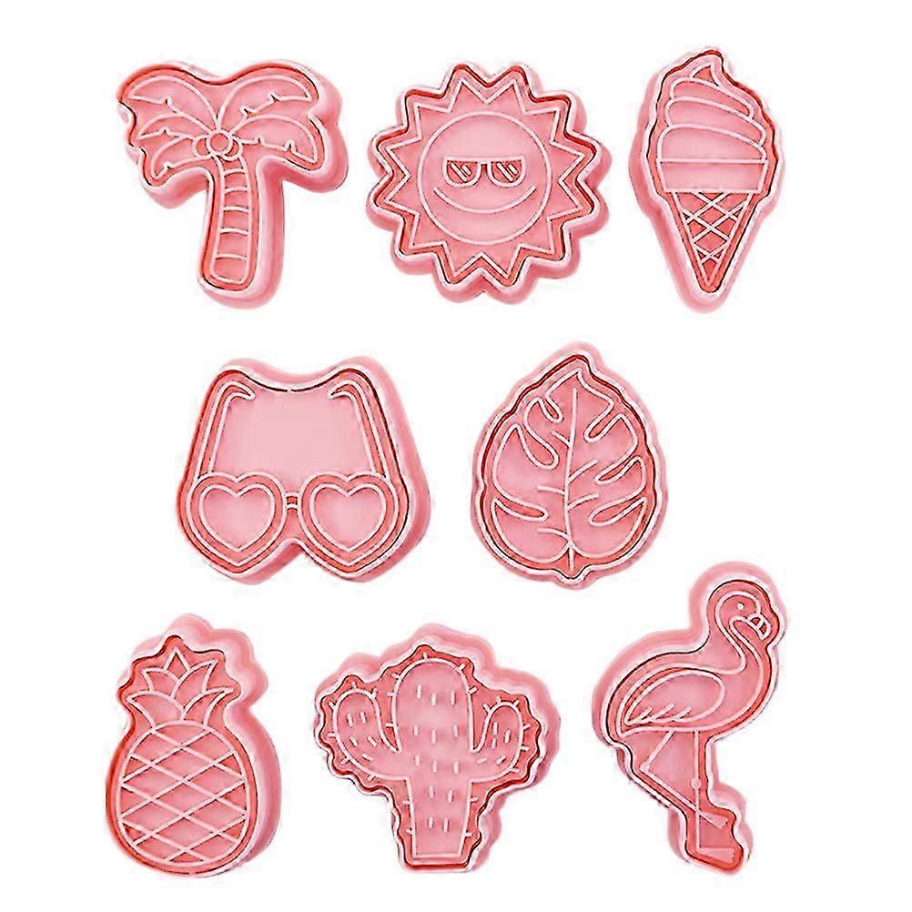8Pcs Cookie Baking Molds Summer Beach Themed Cookie Molds Plastic Cookie Molds for Home