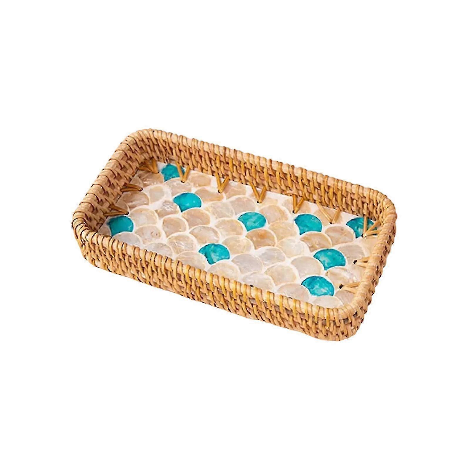 Elegant Rattan Tray with Large Capacity Designs Convenient for Serving at Gatherings and Picnics Storage Solution w