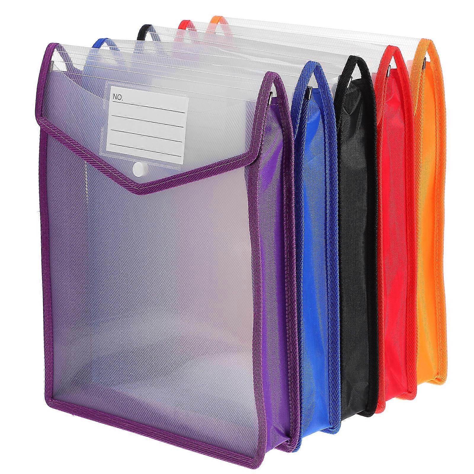 5pcs File Envelops Document Holder File Bag Letter Size File Holder Vertical File Organizer Clear File Pouch Office Supply