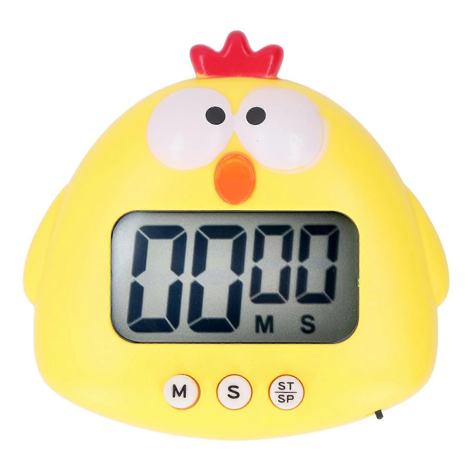 Kitchen Timer with Accurate Countdown, Flash Alert and Cute Cartoon Chick Design for Cooking