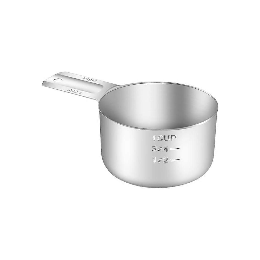 Stainless Steel Measuring Cup 240ml RustResistant Heavy Duty Short Handle for Baking and Cooking
