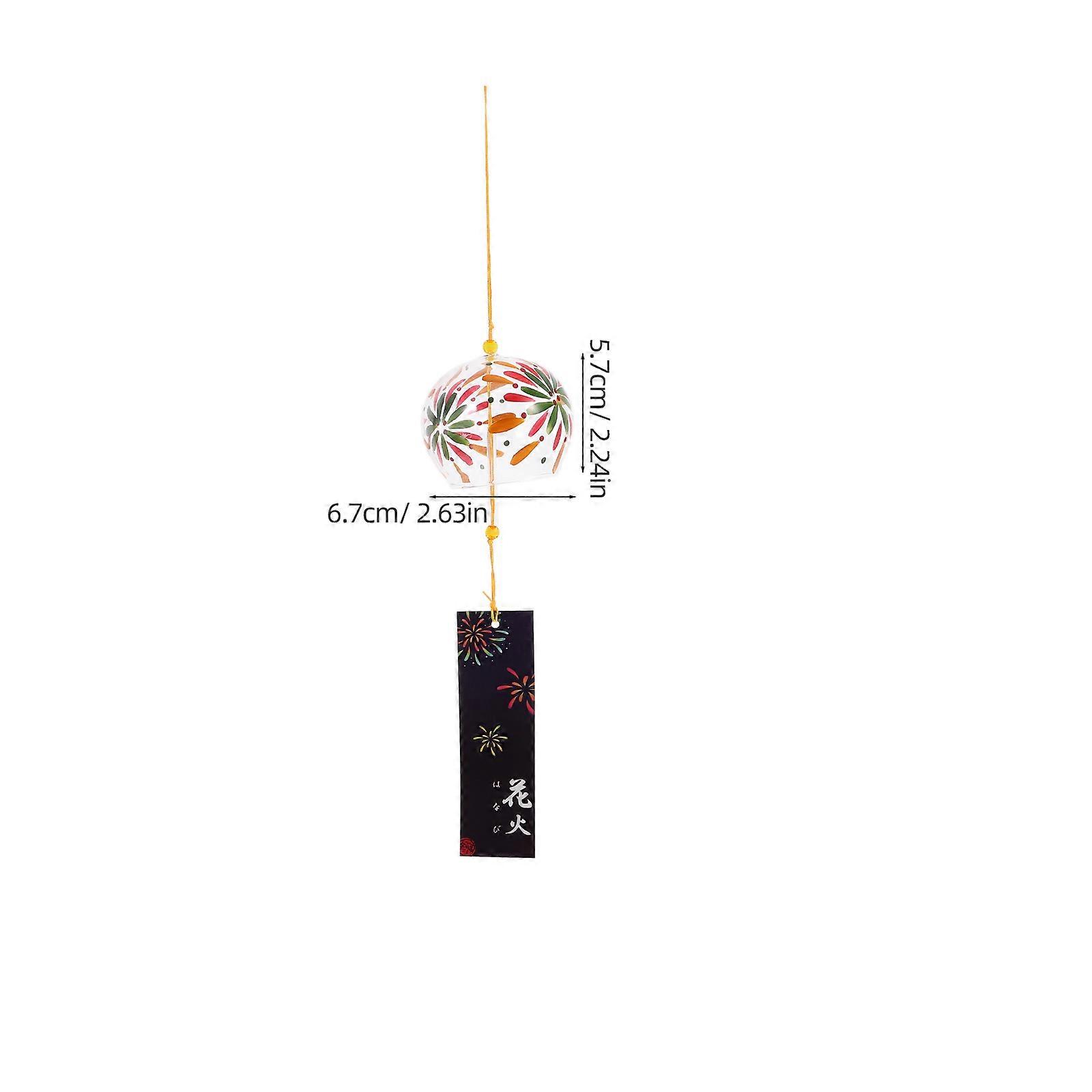 Glass Wind Chimes Japanese-style Wind Chime Simple and Beautiful Label Pendnat Chimes Wind Bells(Pattern 3)