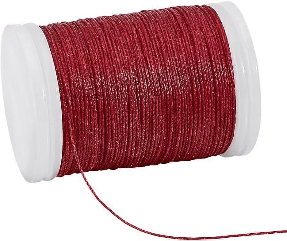 0.5mm Waxed Cord 130 Yards Wax Cord Twine Beading Cords Red Wax Polyester Threads Waxed Beading String for Sewing DIY Bracelet Necklaces Dreamcatcher 