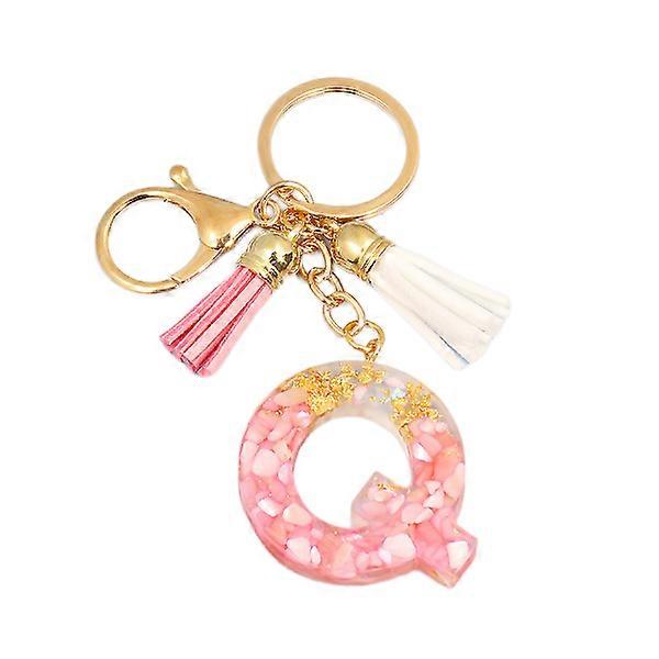 Cute initial keychain A-Z letter sparkling glitter keychain PQ