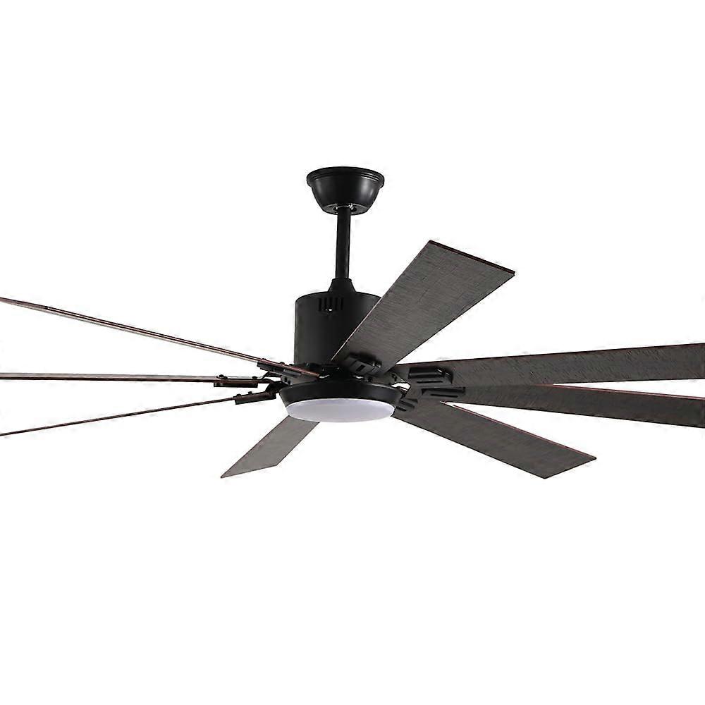 72in Walnut LED Ceiling Fan with Remote, Silent DC Motor, 8 Wooden Blades, Adjustable Light