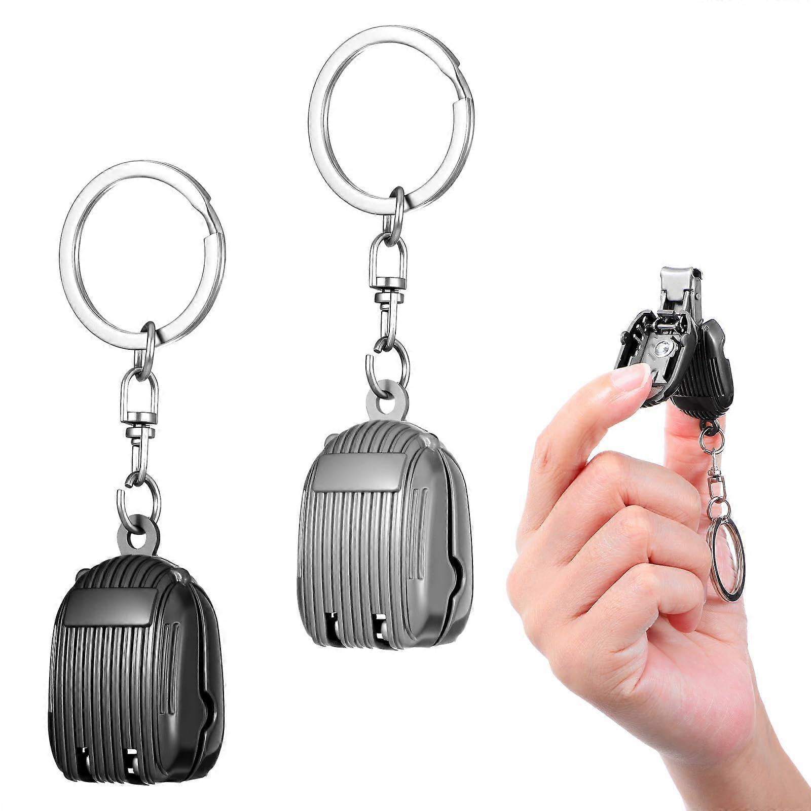 Mini Nail Clippers Set, Folding Stainless Steel Keychain Trimmer for Travel Fingernails and Toenails