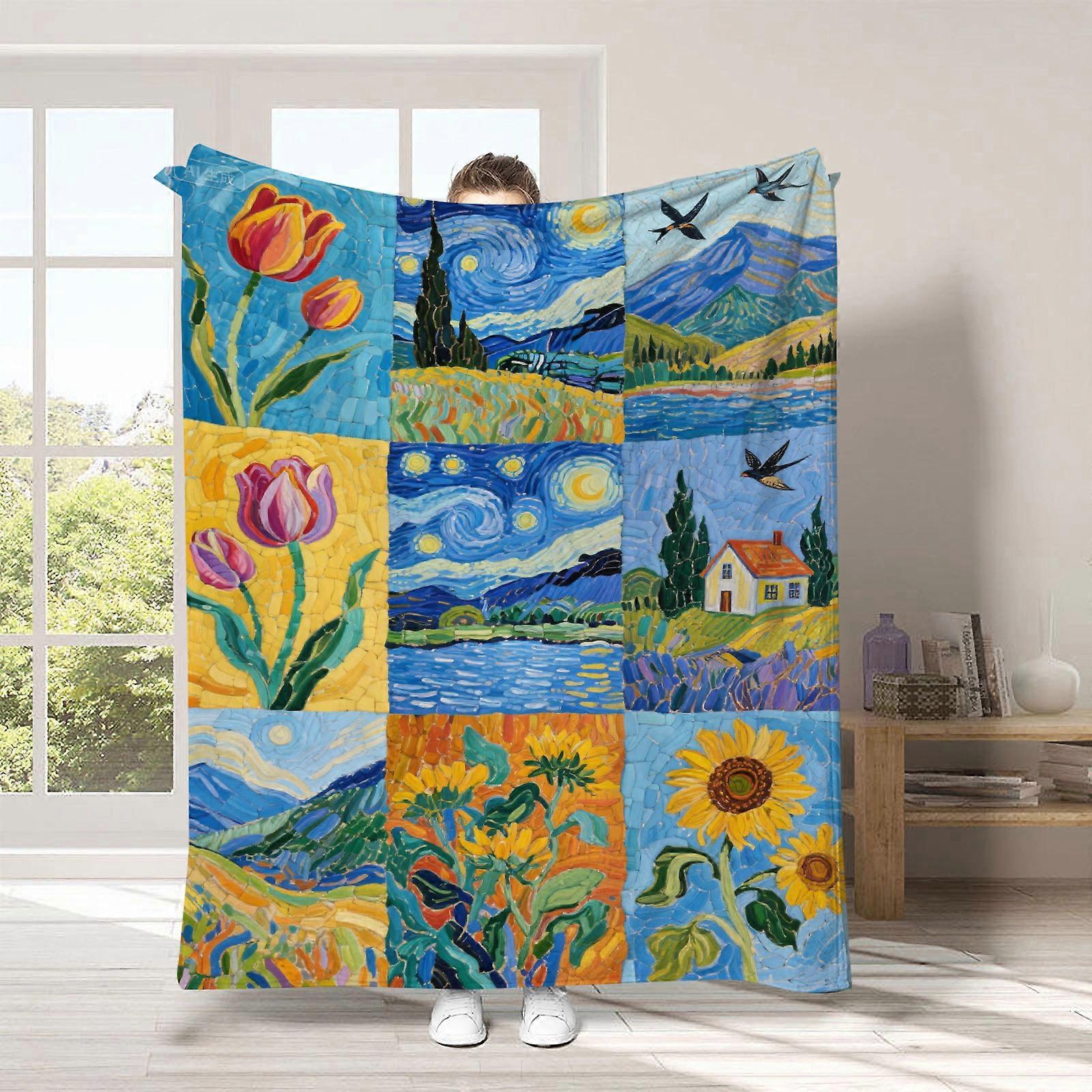 Artistic Flannel Blanket for Naps