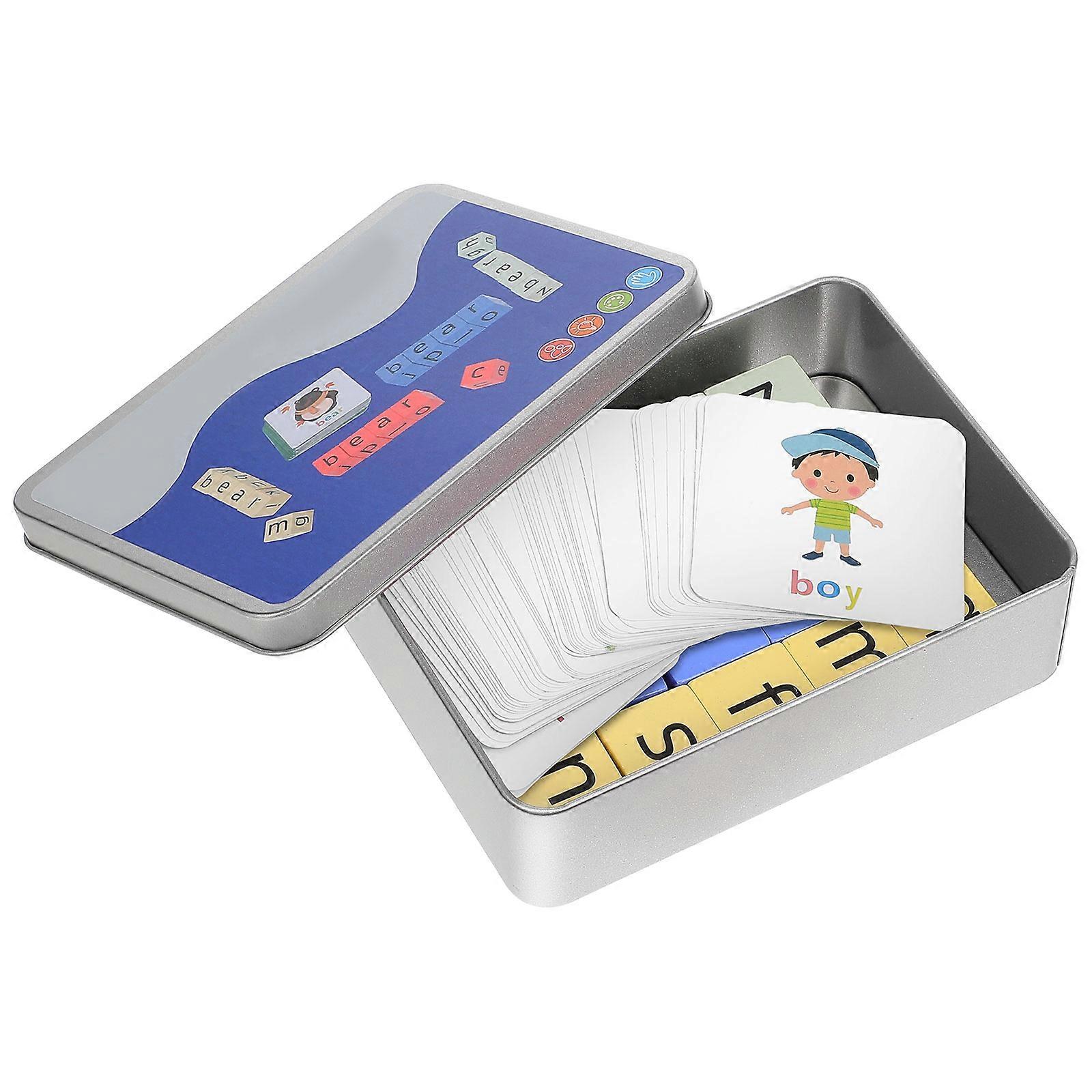 Spelling Game Letter Blocks for Playing 1Set Wooden Word Building Toys