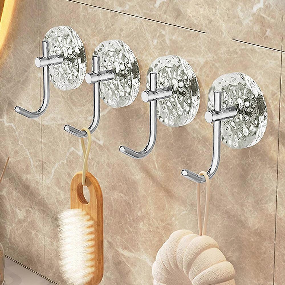 4pcs Hook adhesive without punching, strong load-bearing, transparent, and traceless. Hook adhesive is applied to the kitchen, b